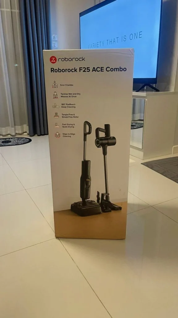 view of our own purchase testing roborock f25 ace wet and dry vacuum cleaner australia unboxing package arrival several weeks to months